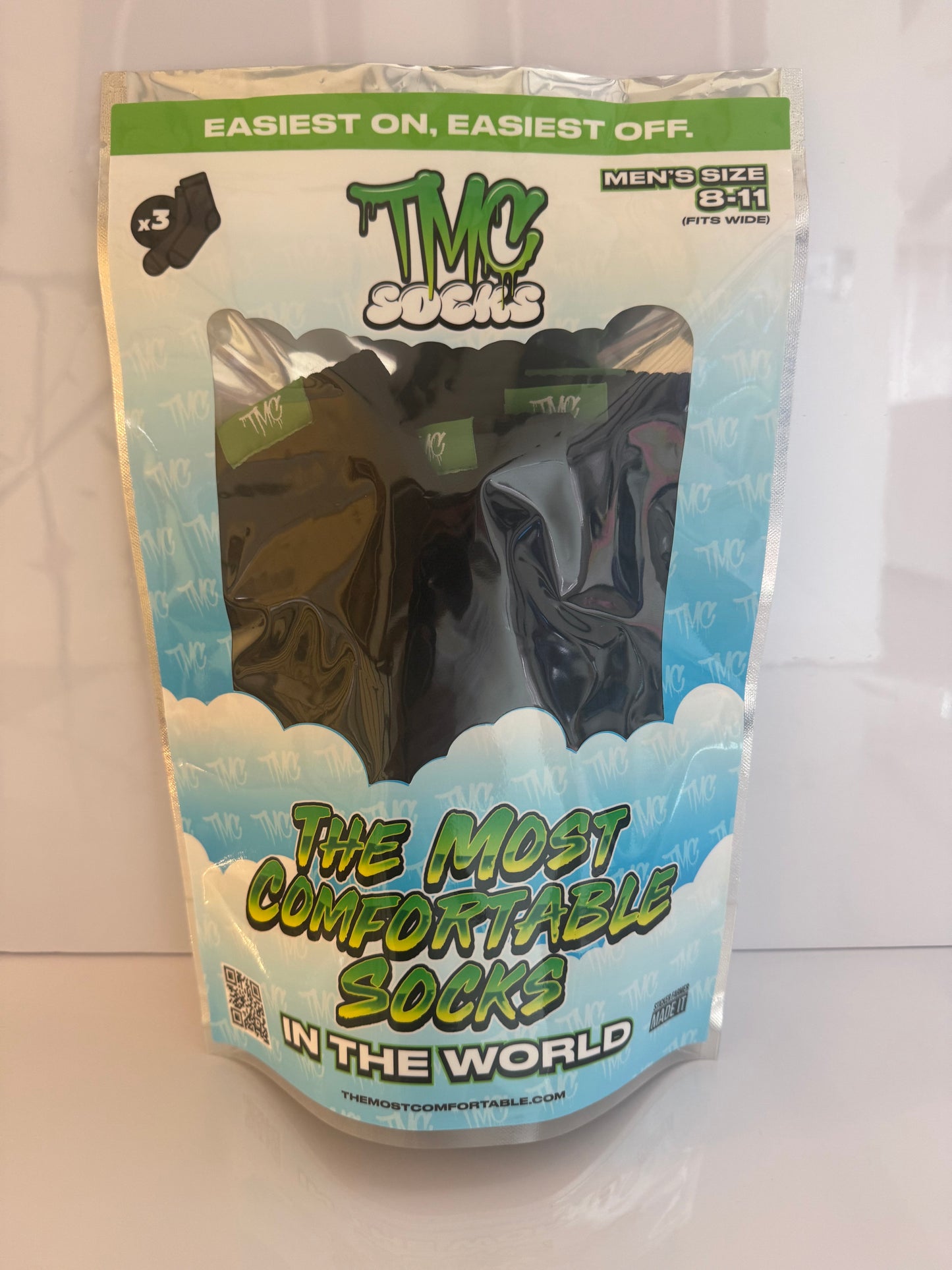 TMC Sock Black (3 Pack) Men’s Size 8-11 (Fits Wide)